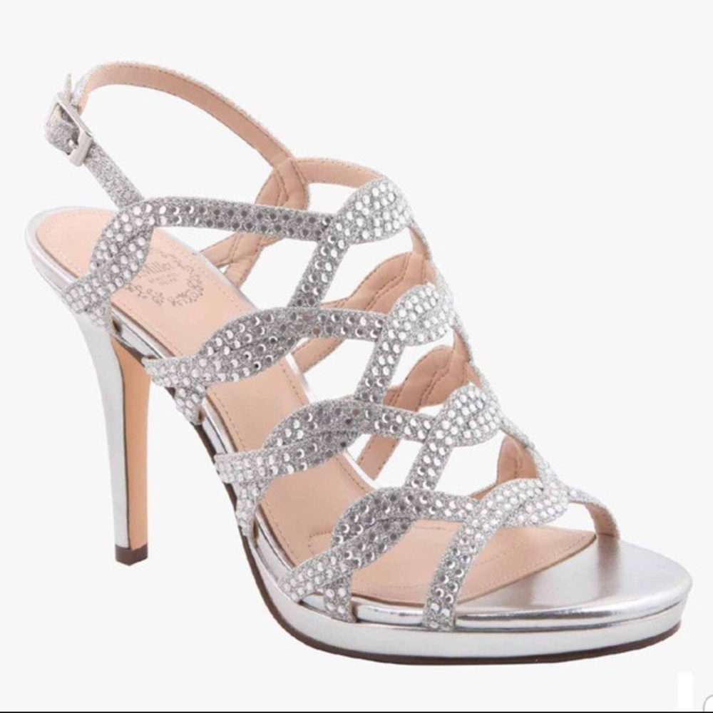 Silver Prom Heels